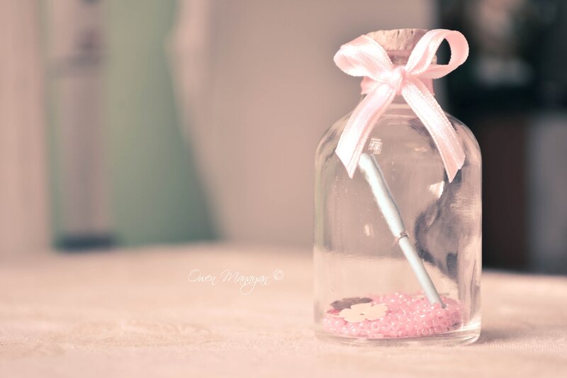 Glass Bottle with Pen