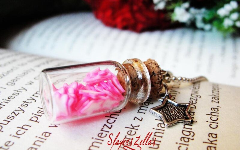 Glass Bottle with Pink Petals — Calm