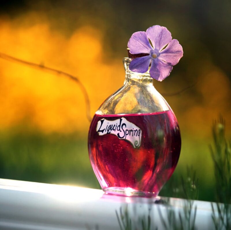 Glass Bottle with Purple Liquid