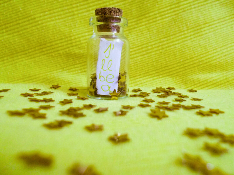 Glass Bottle with Star Confetti