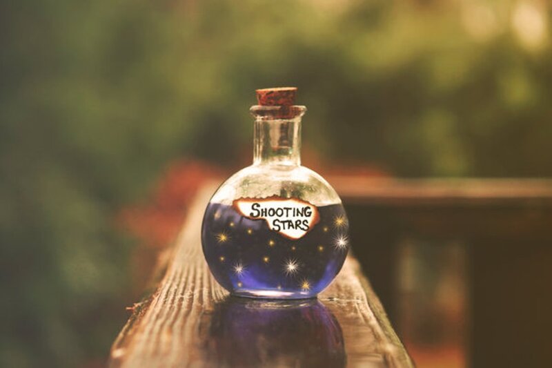 Glass Bottle with Stars