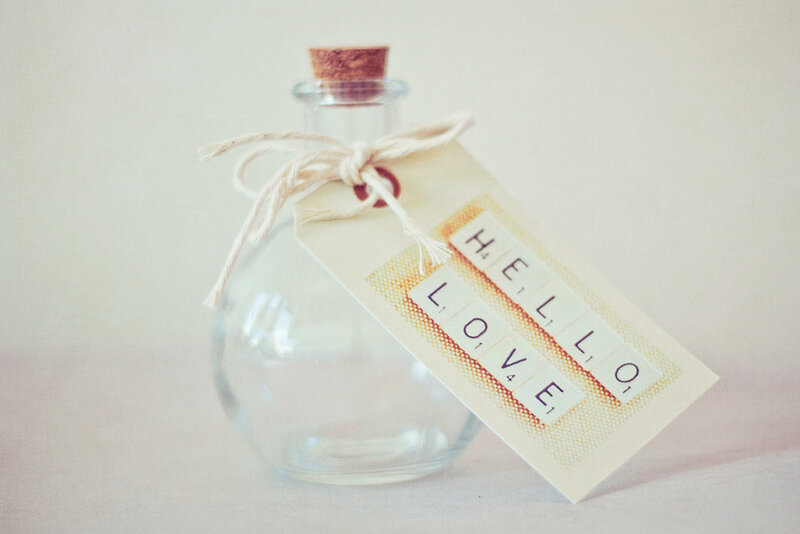 Glass Bottle with Tag