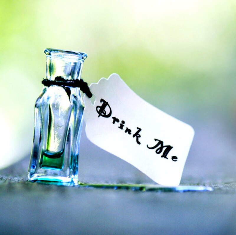 Glass Bottle with Tag — White