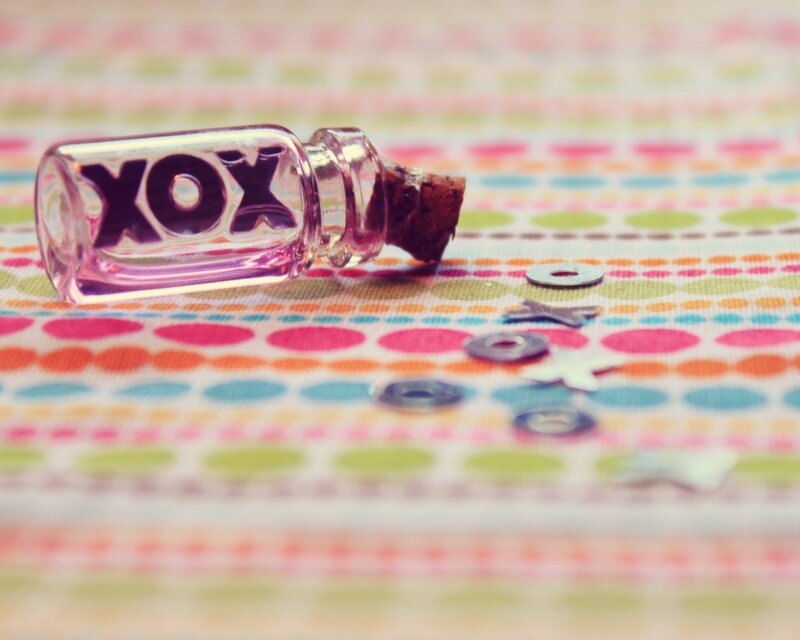 Glass Bottle with XOX