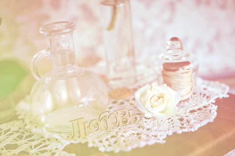 Glass Bottles and Rose