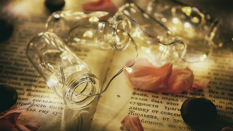 Glass Bottles with Fairy Lights