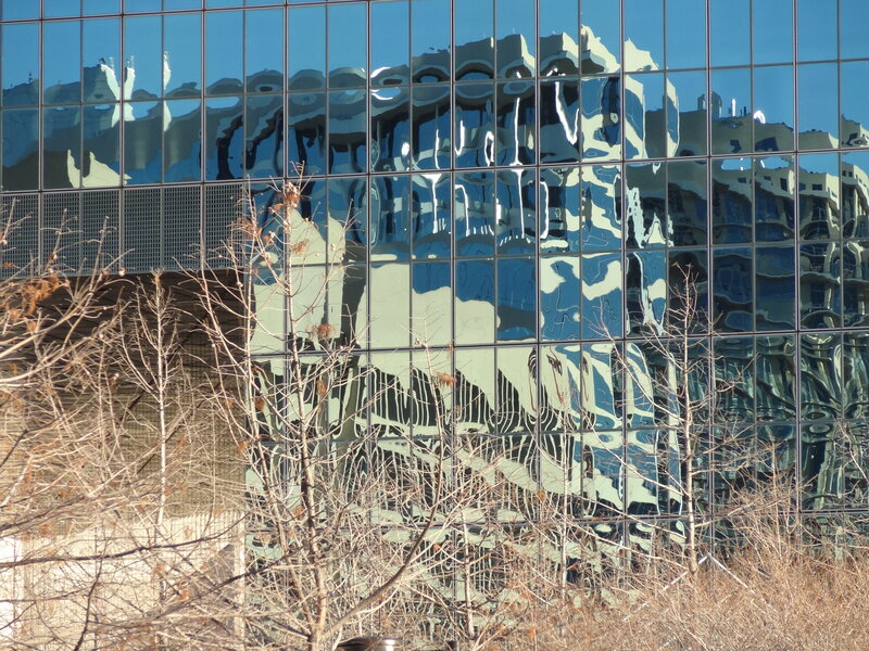 Glass Building Reflection — Blue