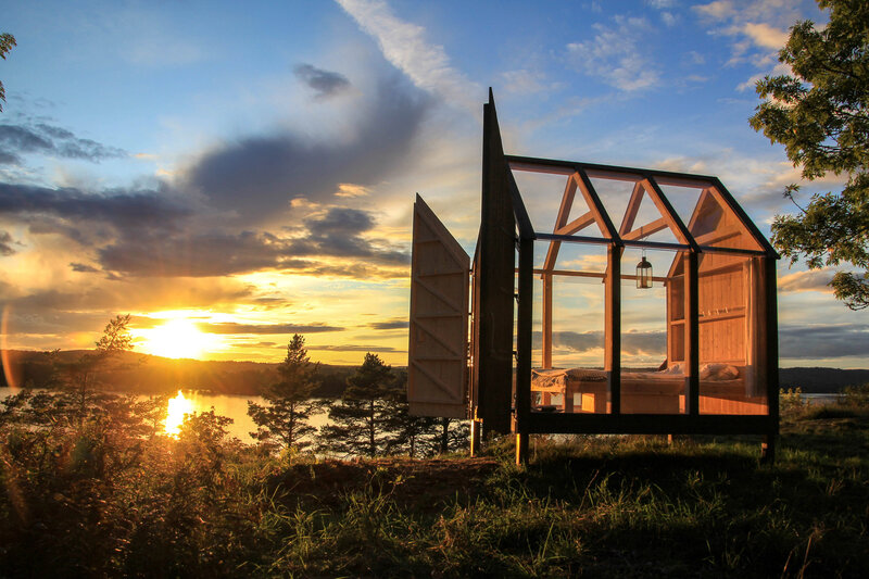 Glass Cabin on Hillside