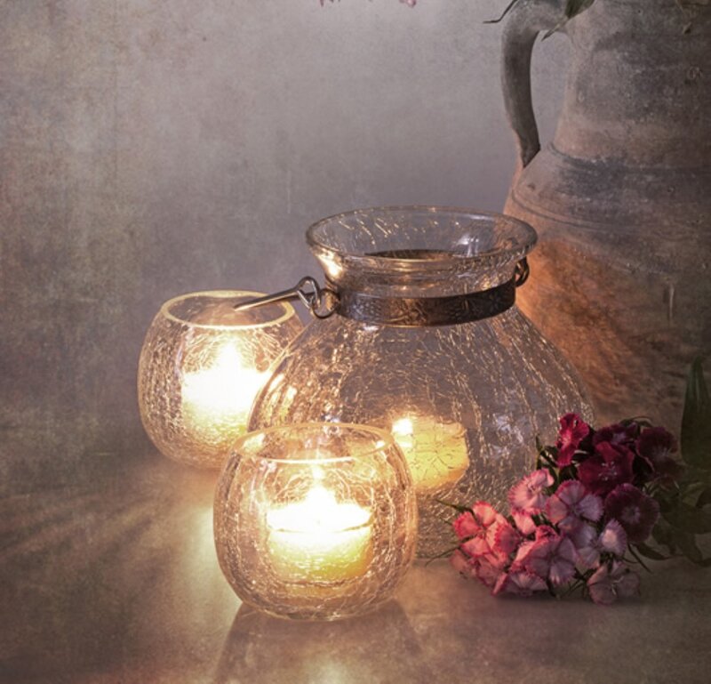 Glass Candle Holders — Brown