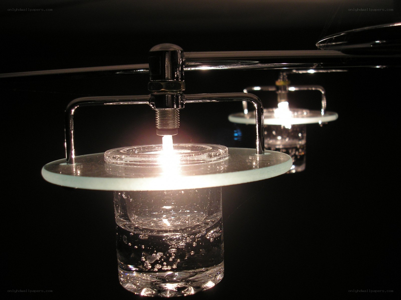 glass candle holders with light