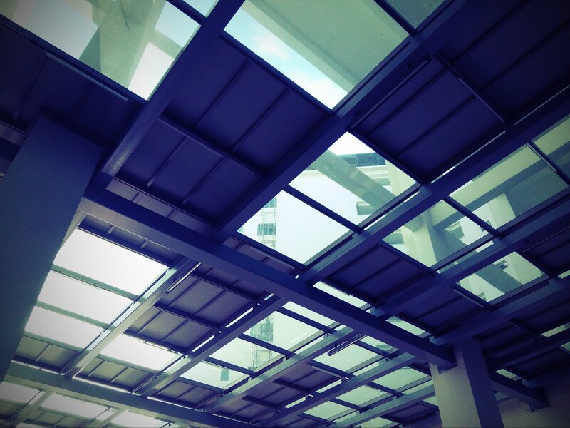 Glass Ceiling Structure — Blue