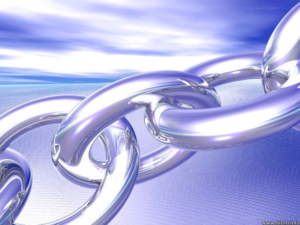 glass chain on blue background