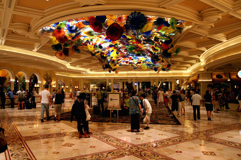 Glass Chandelier in Lobby