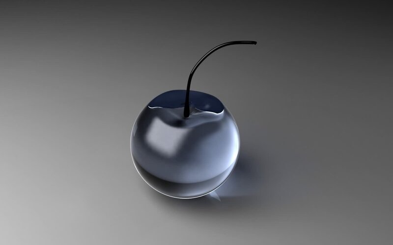 glass cherry sculpture