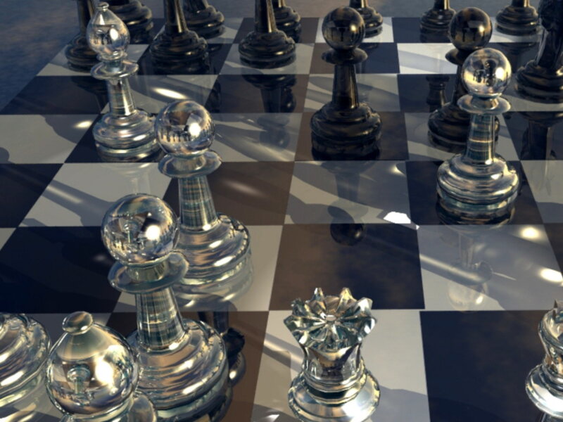 Glass Chess Pieces — Black, Calm