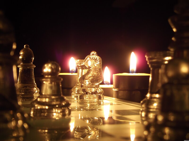 Glass Chess Pieces — Black, Dramatic, Night