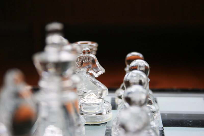 Glass Chess Pieces — Clear