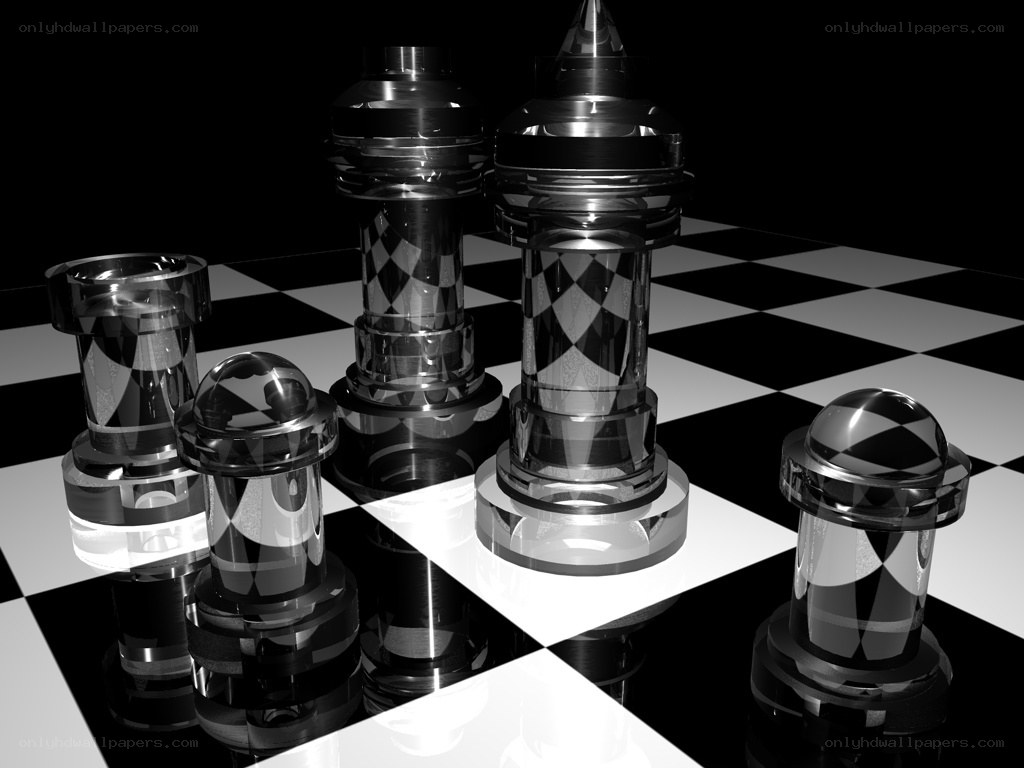 glass chess pieces on board