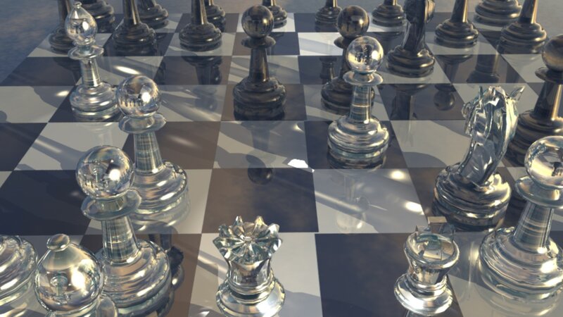 Glass Chess Pieces — Silver