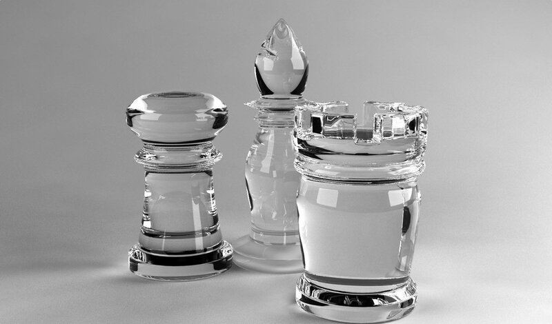 glass chess pieces