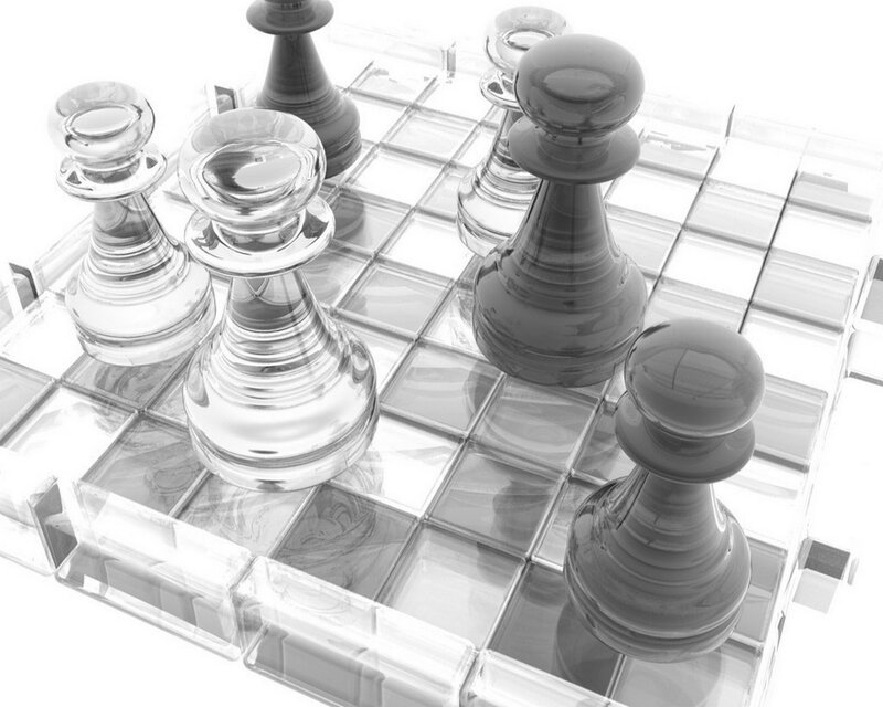 Glass Chess Pieces — White, Neutral