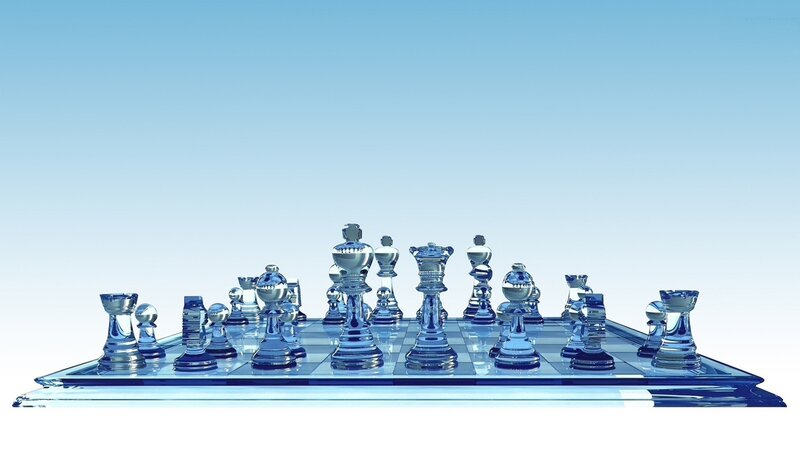 Glass Chess Set — Blue, Calm