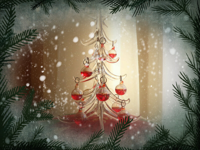 Glass Christmas Tree Ornament — Red