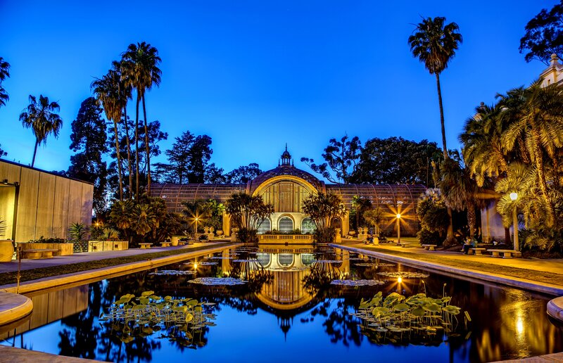 Glass Conservatory at Night