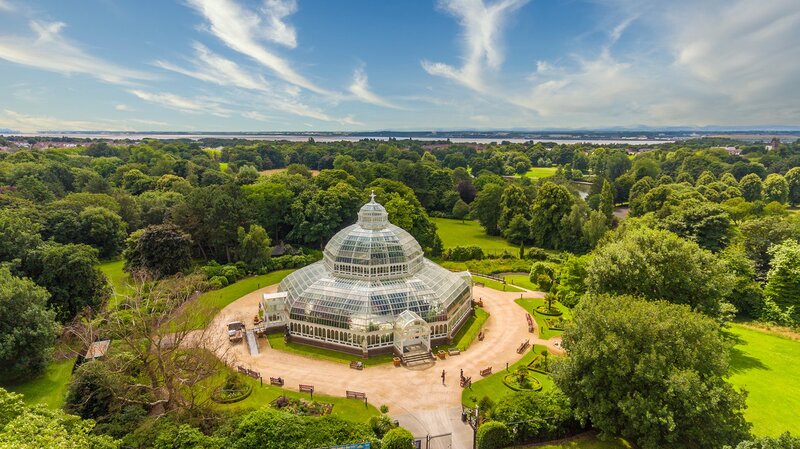 Glass Conservatory Building — Green, Serene