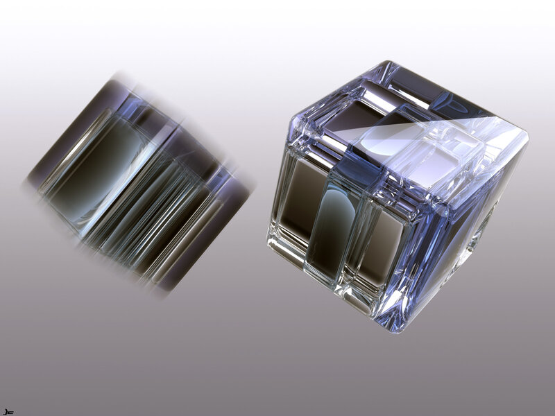 glass cubes in motion