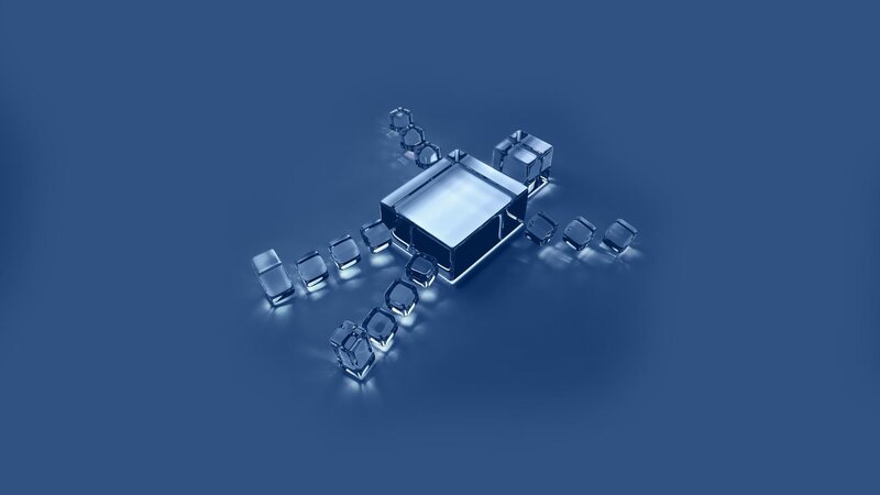 Glass Cubes on Blue Surface — Minimalist