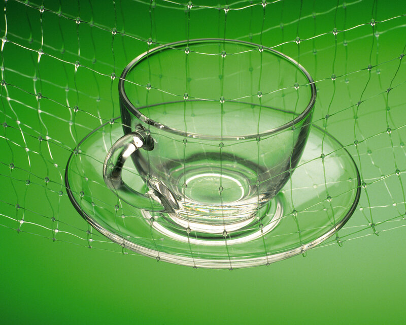 Glass Cup and Saucer
