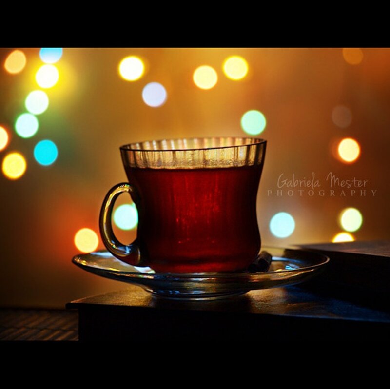 Glass Cup of Tea — Red, Cozy