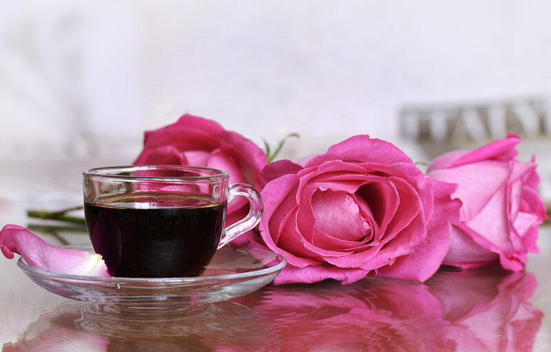 Glass Cup with Coffee