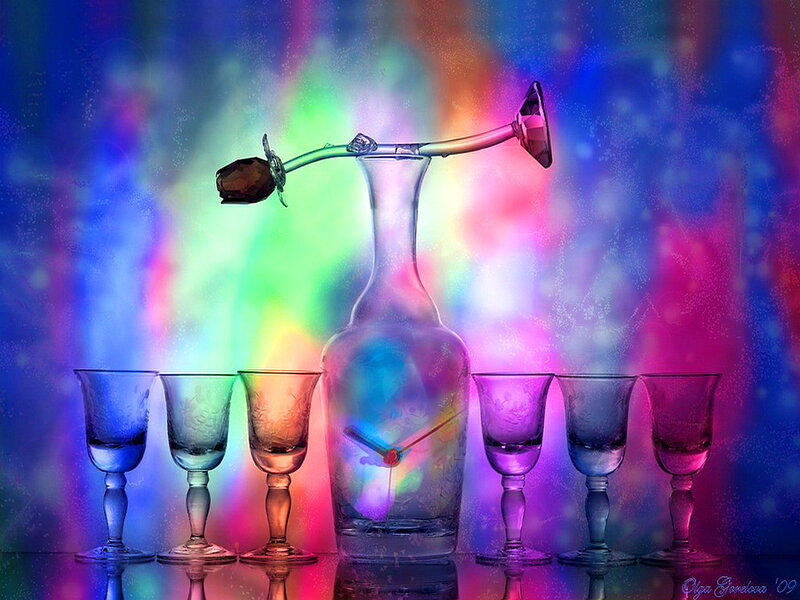 Glass Decanter and Glasses