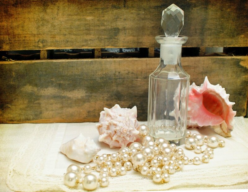 Glass Decanter with Seashells