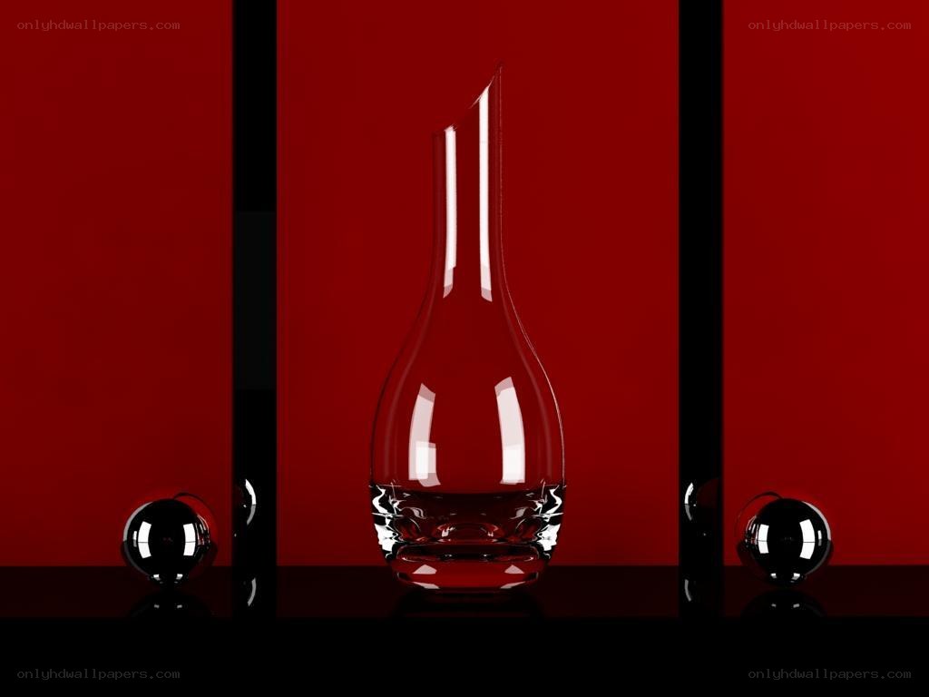 glass decanter with spheres