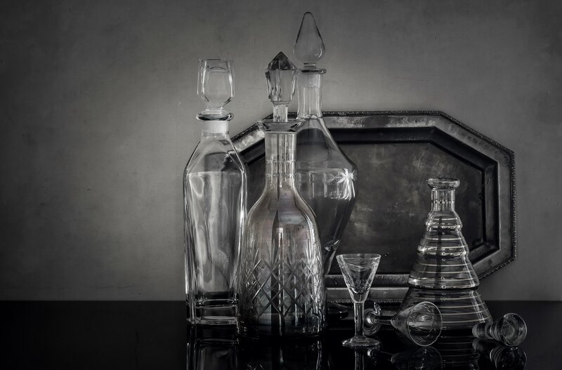 Glass Decanters and Glasses