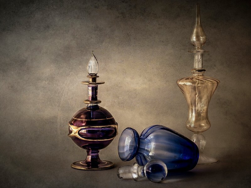 Glass Decanters on Surface