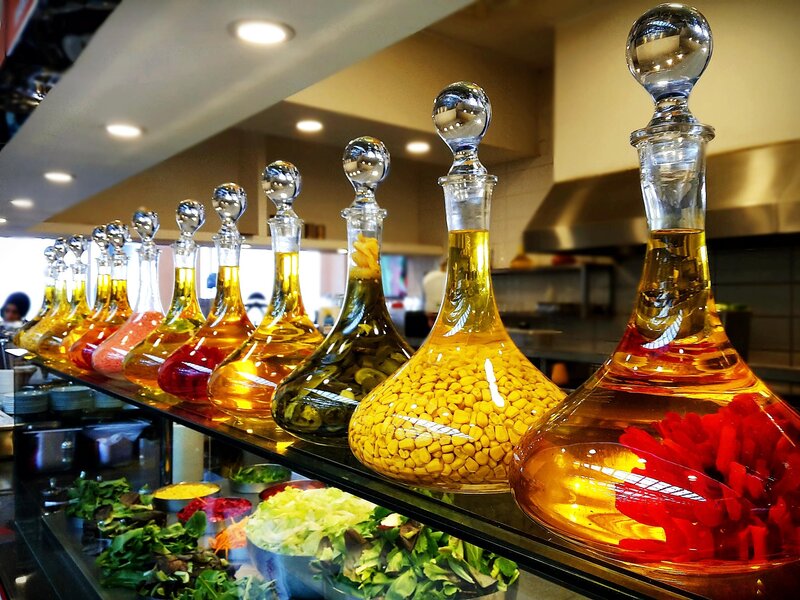 Glass Decanters with Oil