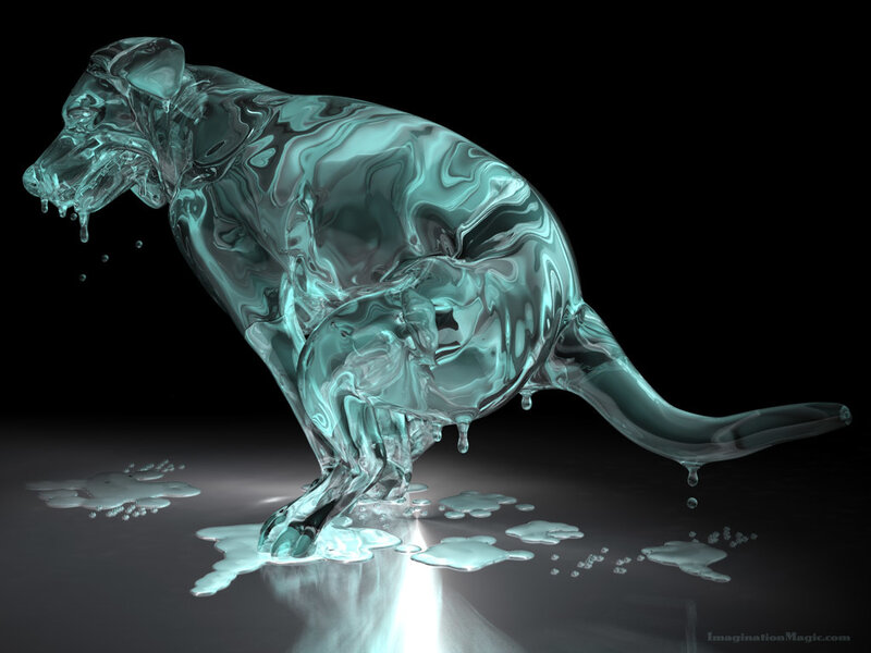 glass dog sculpture