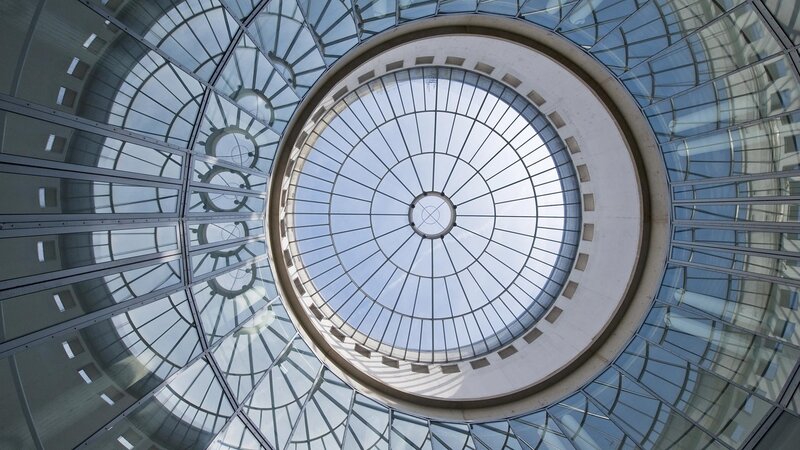 Glass Dome Ceiling — Gray