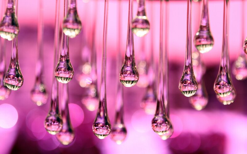 Glass Droplets Hanging