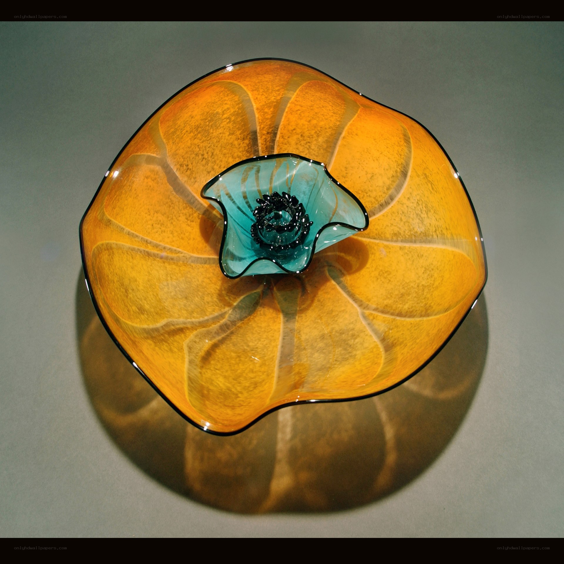 Glass flower sculpture