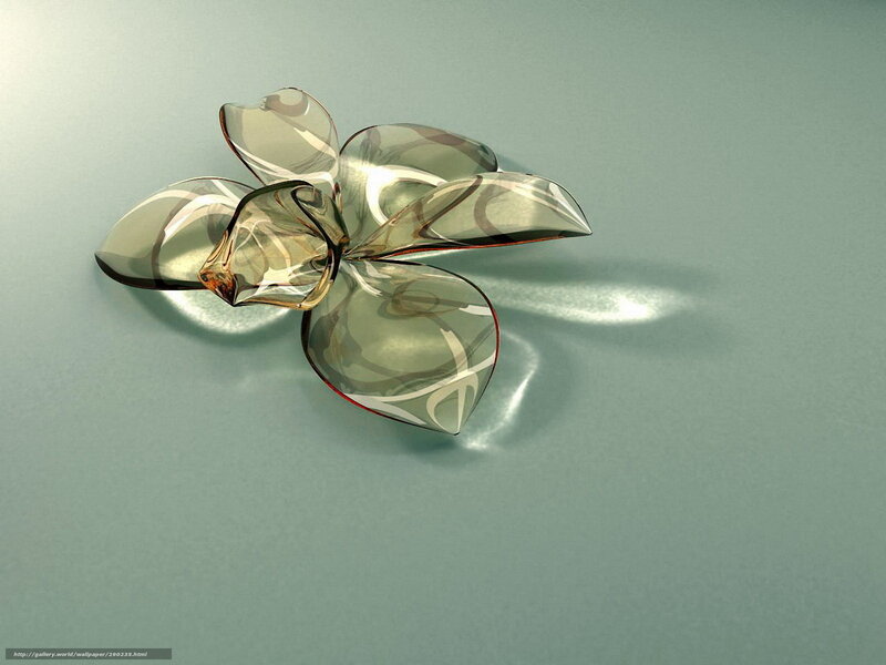 Glass Flower Sculpture — Gray