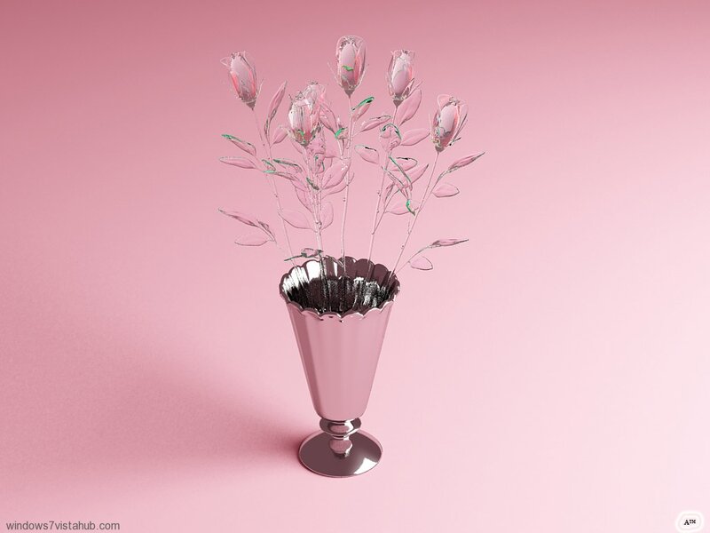 Glass Flowers in Vase