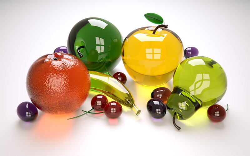 Glass Fruit Arrangement — Yellow, Calm