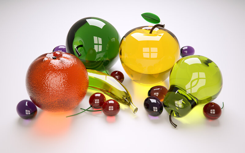 Glass Fruit Arrangement — Yellow