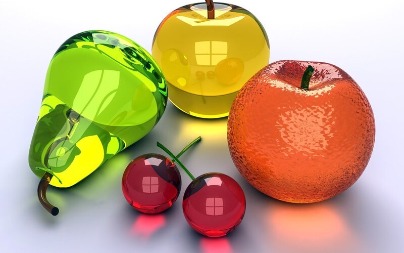 glass fruit collection