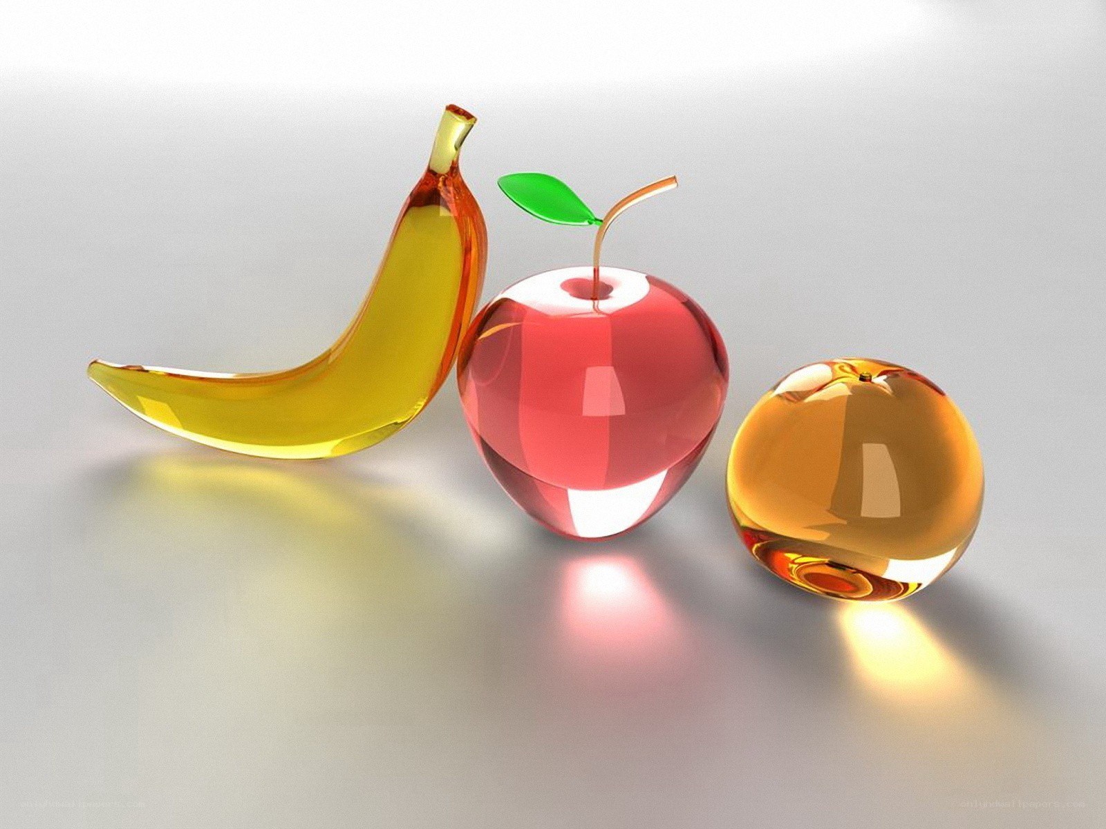 glass fruit sculpture
